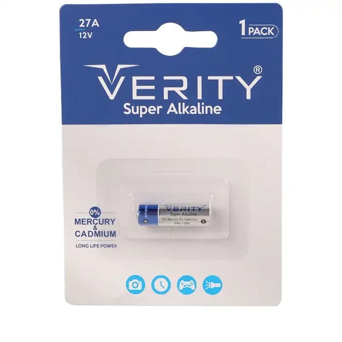 باتری ریموت کنترل 27A وریتی مدل Super Alkaline 12V - یزد موبایل