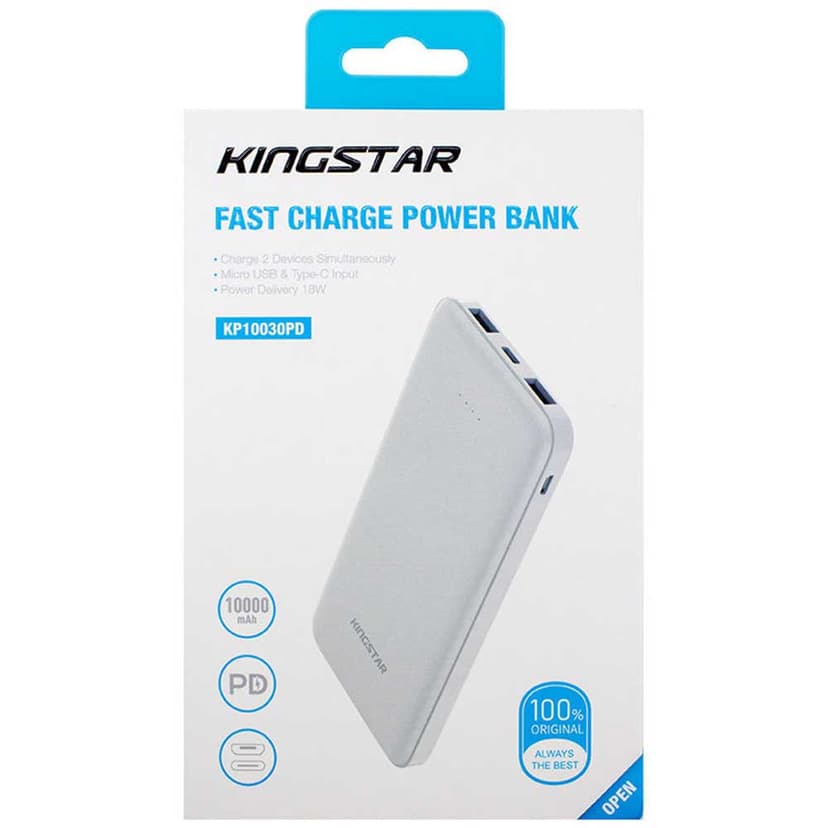 شارژر همراه کینگ استار مدل KP10030PD ظرفیت 10000 میلی آمپر ساعت - یزد موبایل