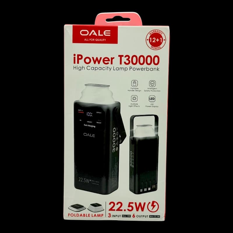 پاوربانک 30000 میلی آمپر ساعت OALE مدل T30000 - تصویر 1